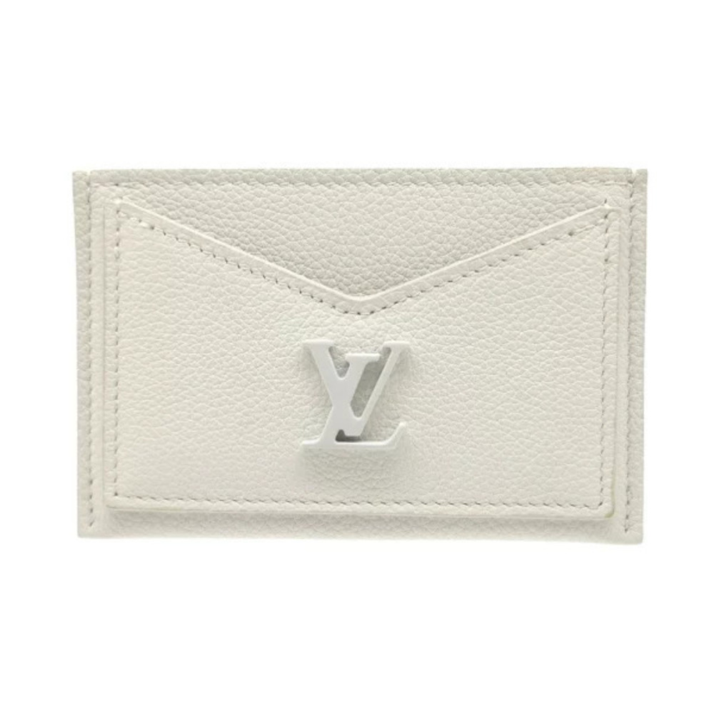 Louis Vuitton Portecarte Lockme Card Case Wallet Calf Leather White LV